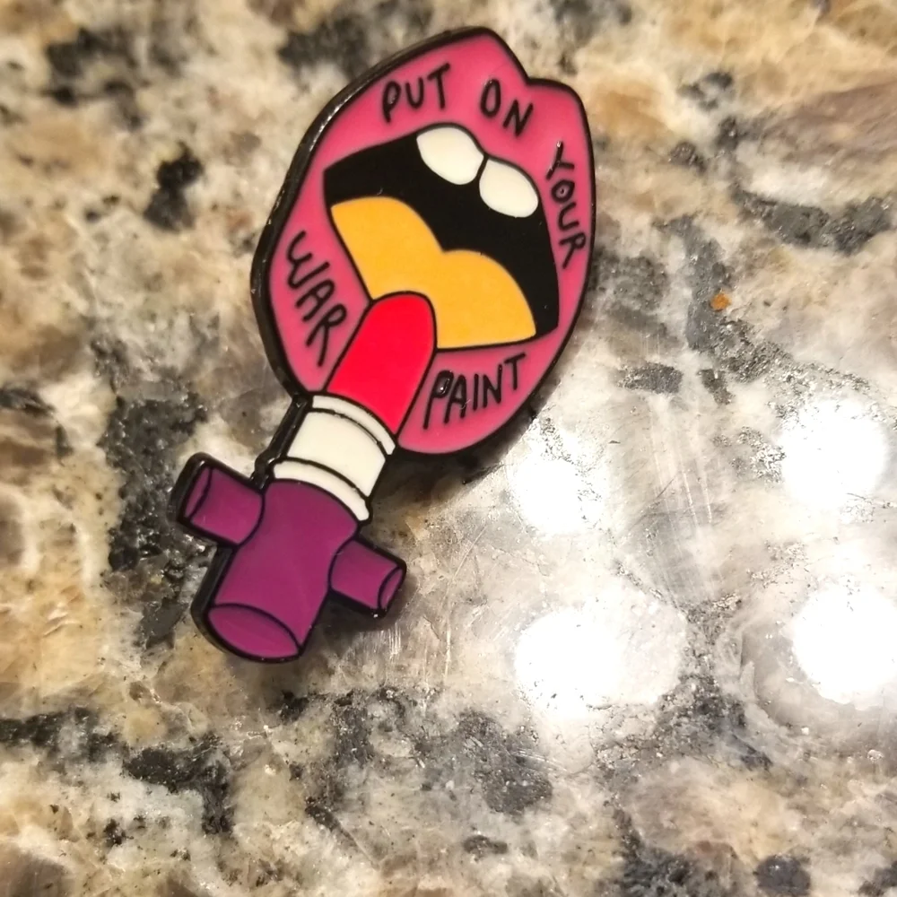 π₯³ 5 for $25/ Put On Your Warpaint Lipstick Pin - Picture 1 of 3